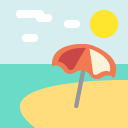 beach with umbrella