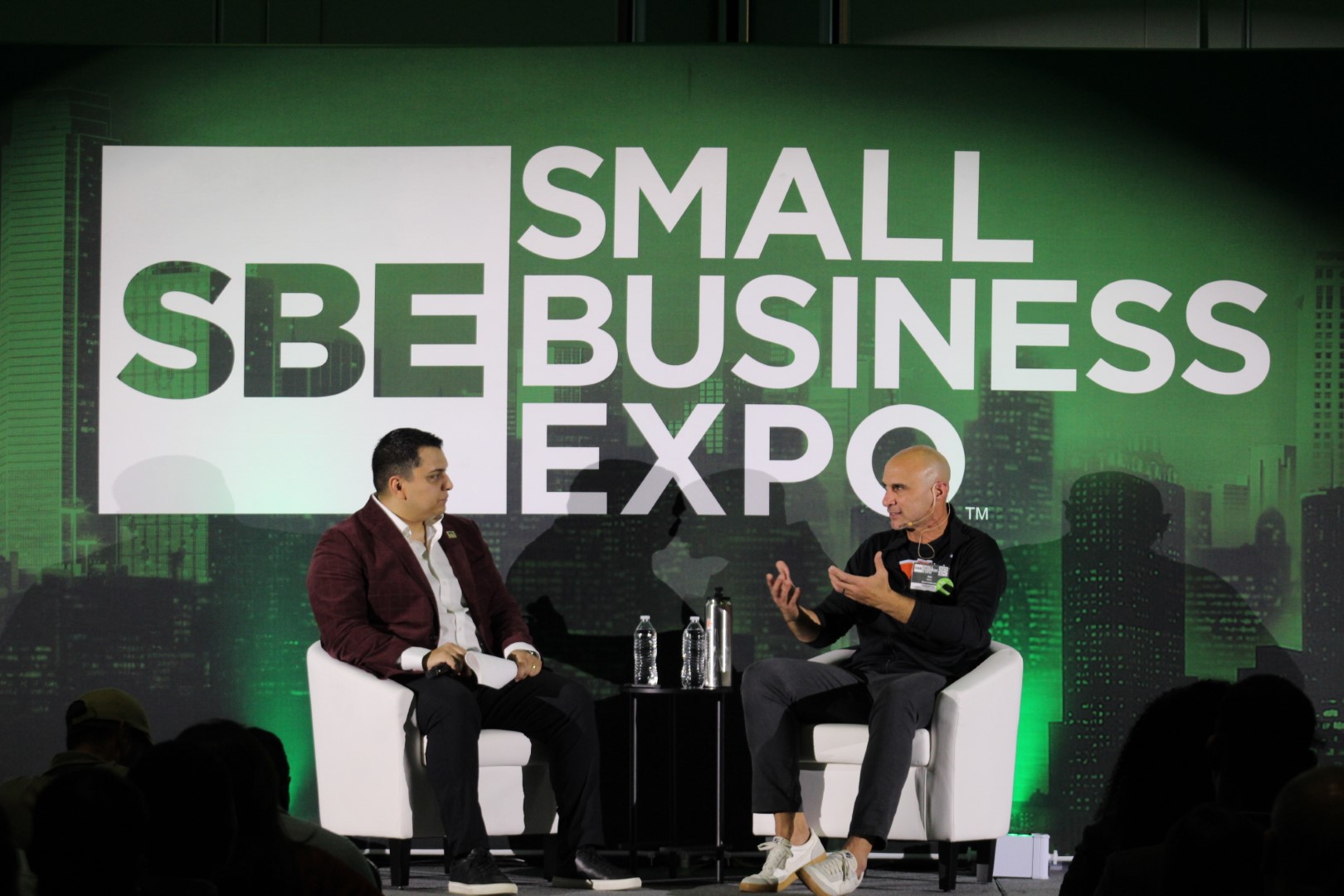 Ash Metry speaking at Small Business Expo alongside Amazon Program Manager Max Chacon