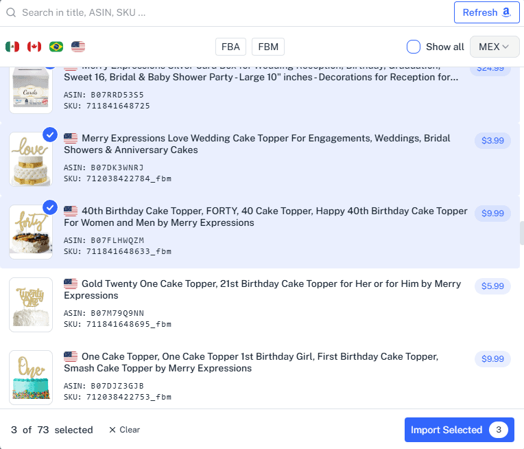Importing your amazon listings into keywords - keywords. Am