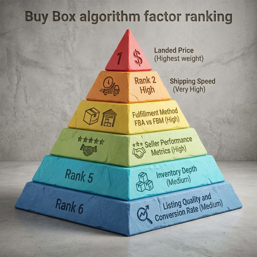 Keywords.am amazon buy box algorithm ranking factors by weight and impact