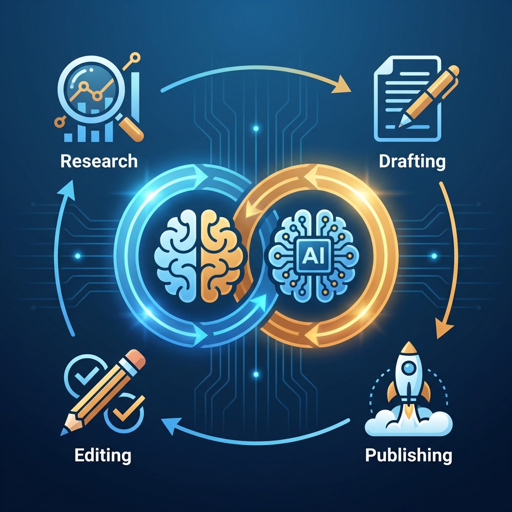 Keywords. Am hybrid ai human listing workflow diagram for amazon sellers