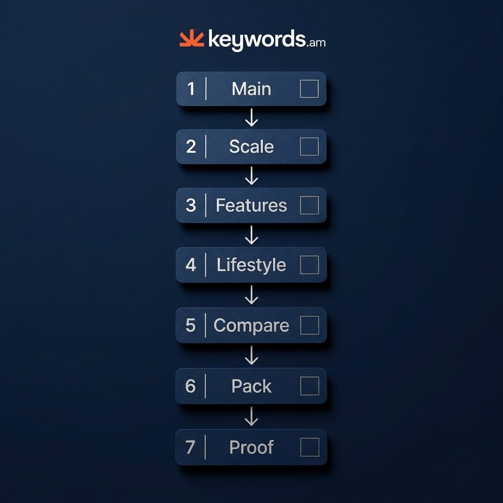 Keywords.am amazon listing images best practices 7-slot sequencing framework