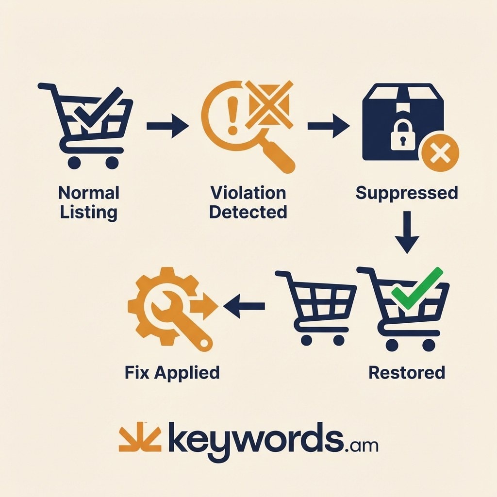 Keywords.am amazon listing suppression lifecycle
