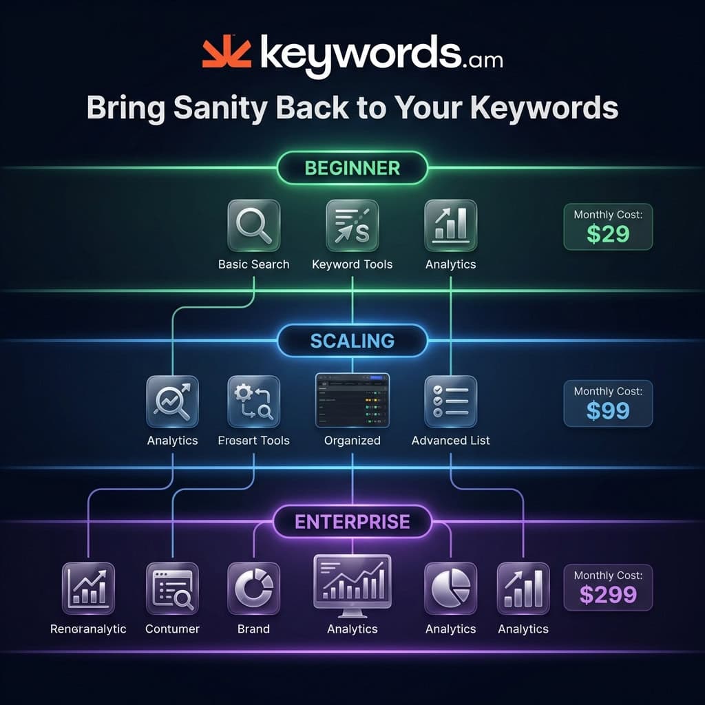 Keywords.am amazon seo tool stack recommendations beginner scaling enterprise seller tiers