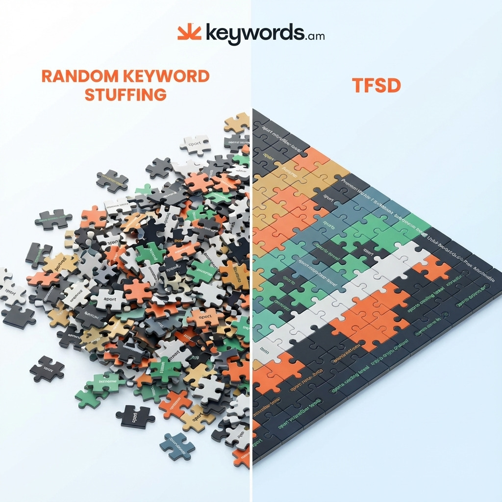 Comparison of chaotic keyword stuffing versus structured tfsd amazon listing optimization