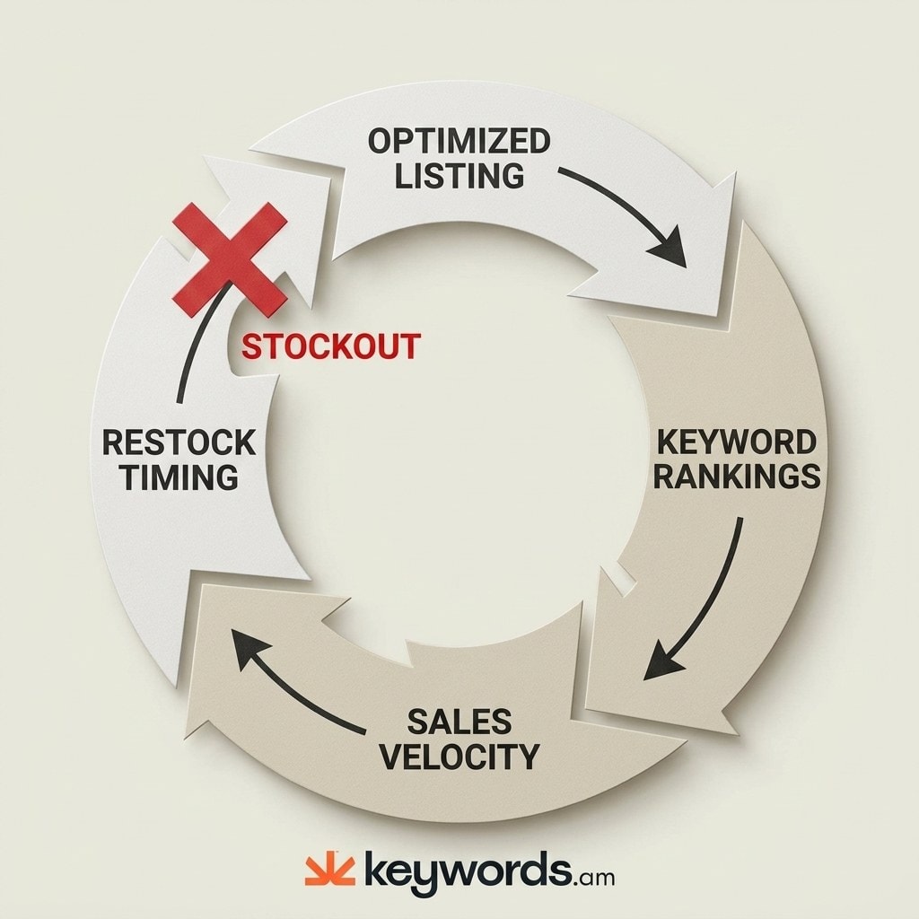 Keywords.am amazon inventory management ranking-velocity-inventory feedback loop diagram