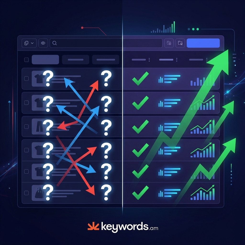 Keywords.am hypothesis-driven Amazon A/B testing before and after comparison