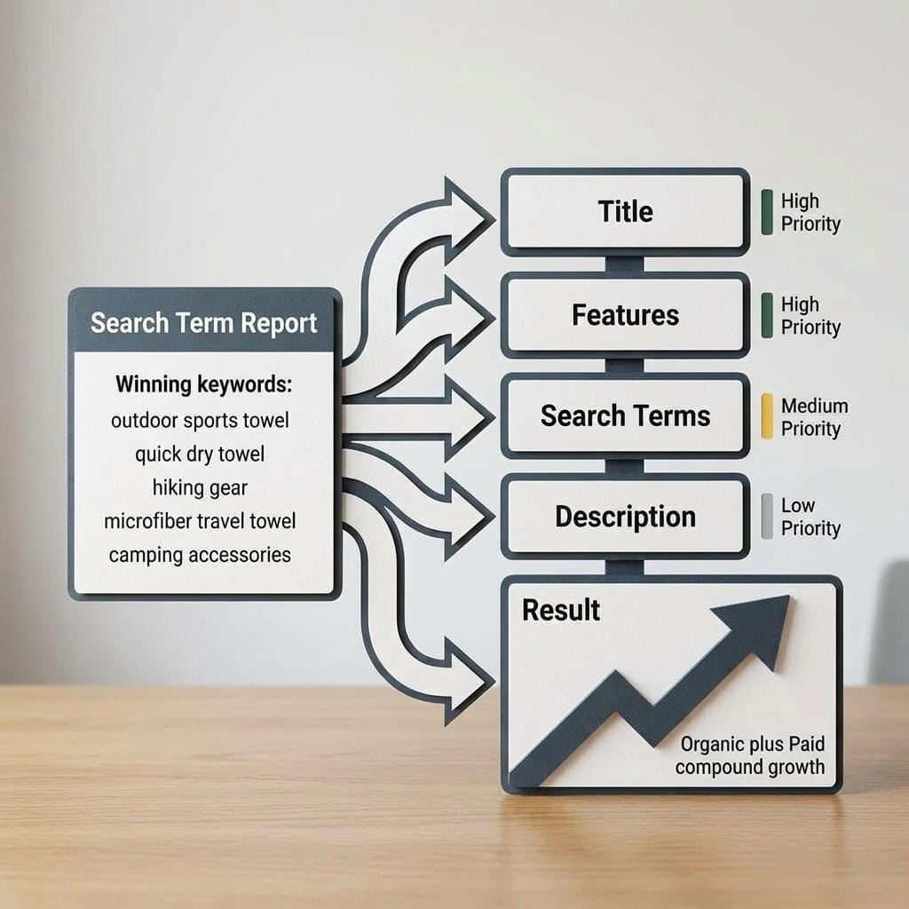 Amazon search term report to TFSD listing optimization workflow
