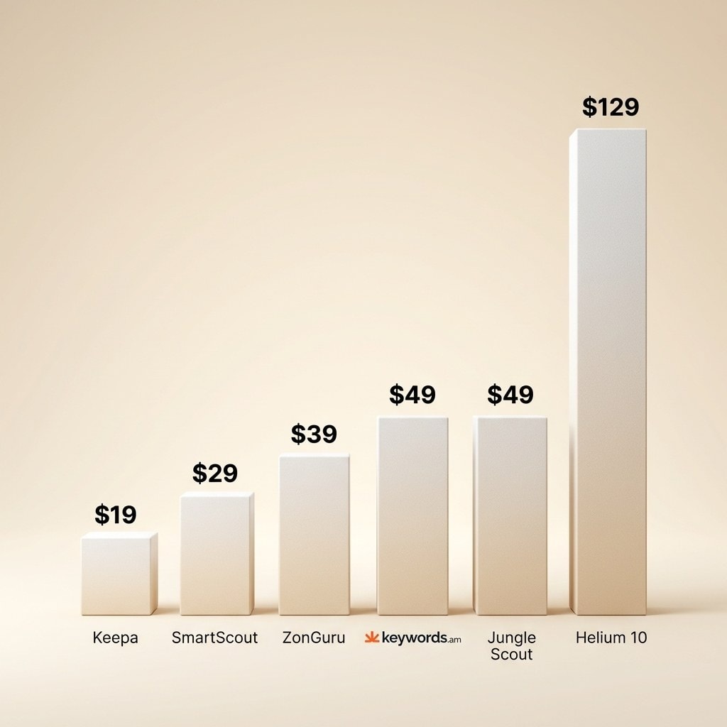 Keywords.am helium 10 alternatives pricing comparison chart 2026
