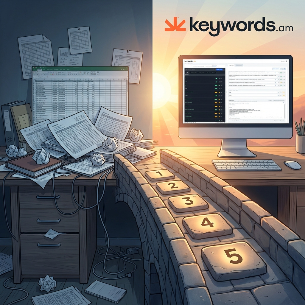 Keywords.am migration guide from spreadsheets to amazon listing optimization tool